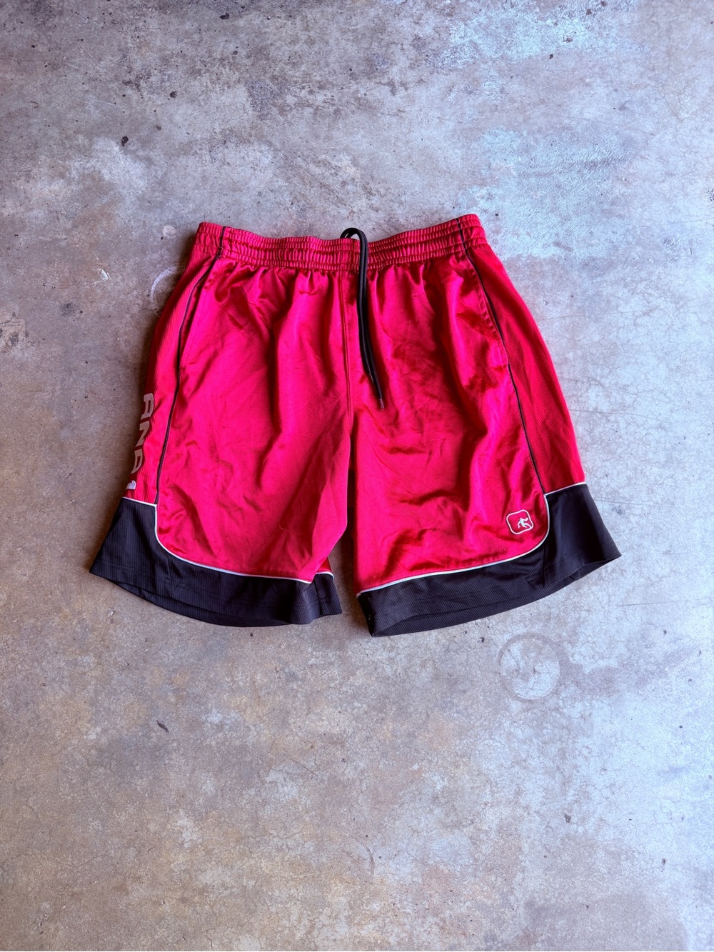 And1 Red Athletic Shorts with Black Trim